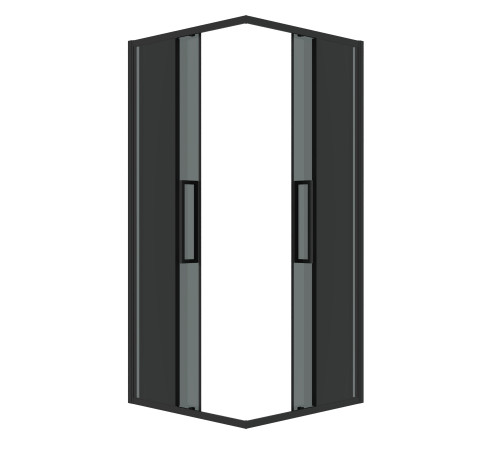 Душевое ограждение Grossman Cosmo 300.K33.02.8080.21.10 (80х80х195) квадрат,раздвижная,черный матовый,стекло тонированное