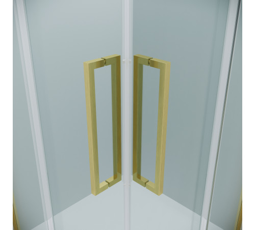 Душевое ограждение Grossman Cosmo 300.K33.02.8080.32.00 (80х80х195) квадрат,раздвижная,золото сатин,стекло прозрачное