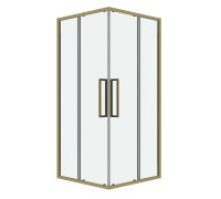 Душевое ограждение Grossman Cosmo 300.K33.02.8080.32.00 (80х80х195) квадрат,раздвижная,золото сатин,стекло прозрачное