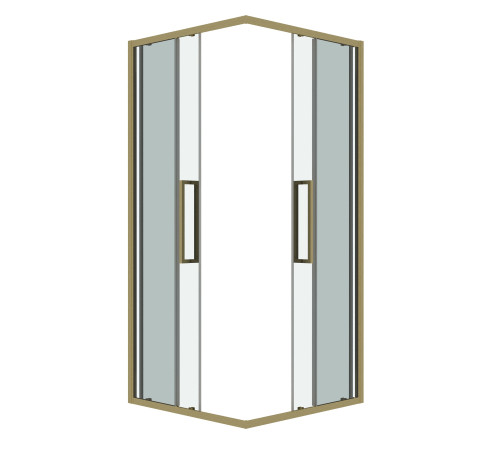 Душевое ограждение Grossman Cosmo 300.K33.02.8080.32.00 (80х80х195) квадрат,раздвижная,золото сатин,стекло прозрачное