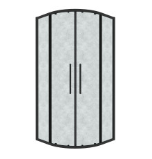 Душевое ограждение Grossman Cosmo 301.K33.02.8080.21.02 (80х80х195) четверть круга,раздвижная,черный матовый,стекло шиншилла
