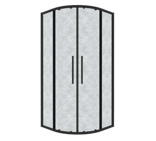 Душевое ограждение Grossman Cosmo 301.K33.02.1010.21.02 (100х100х195) четверть круга,раздвижная,черный матовый,стекло шиншилла