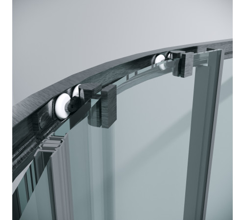 Душевое ограждение Grossman Cosmo 301.K33.02.1010.42.00 (100х100х195) четверть круга,раздвижная,графит сатин,стекло прозрачное