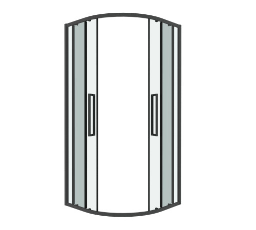 Душевое ограждение Grossman Cosmo 301.K33.02.1010.42.00 (100х100х195) четверть круга,раздвижная,графит сатин,стекло прозрачное