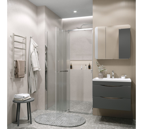 Дверь в нишу Grossman Pragma 100.K33.03.120.10.02 (120х195) хром,стекло шиншилла,распашная