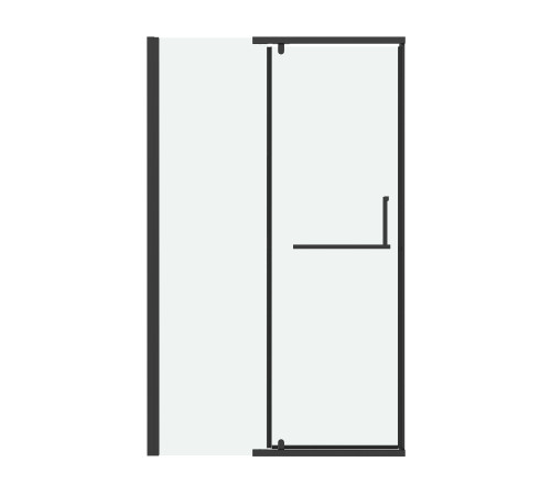 Дверь в нишу Grossman Pragma 100.K33.03.110.21.00 (110х195) черный матовый,стекло прозрачное,распашная