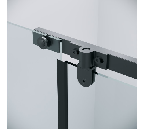 Дверь в нишу Grossman Pragma 100.K33.03.110.21.00 (110х195) черный матовый,стекло прозрачное,распашная