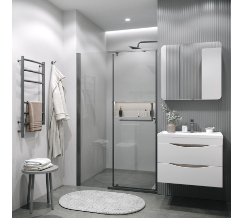 Дверь в нишу Grossman Pragma 100.K33.03.110.42.00 (110х195) графит сатин,стекло прозрачное,распашная