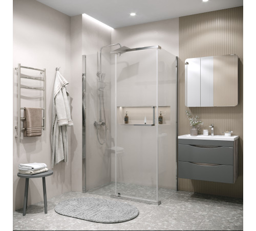 Боковая стенка Grossman Pragma 200.K33.03.80.10.00 (80х195) хром,стекло прозрачное