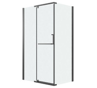 Душевое ограждение Grossman Pragma 100.K33.03.110.21.02-200.K33.03.100.21.02 (110х100х195) раздвижная(левая),черный матовый,стекло шиншилла