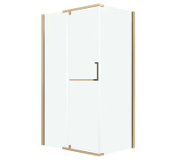 Душевое ограждение Grossman Pragma 100.K33.03.110.32.00-200.K33.03.80.32.00 (110х80х195) распашная,золото сатин,стекло прозрачное