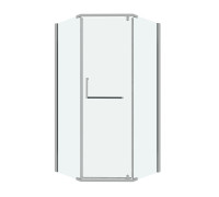 Душевое ограждение Grossman Pragma 302.K33.03.9090.10.00 (90х90х195) трапеция,распашная,хром,стекло прозрачное