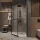 Душевое ограждение Grossman Pragma 302.K33.03.1010.21.02 (100х100х195) трапеция,распашная,черный матовый,стекло шиншилла
