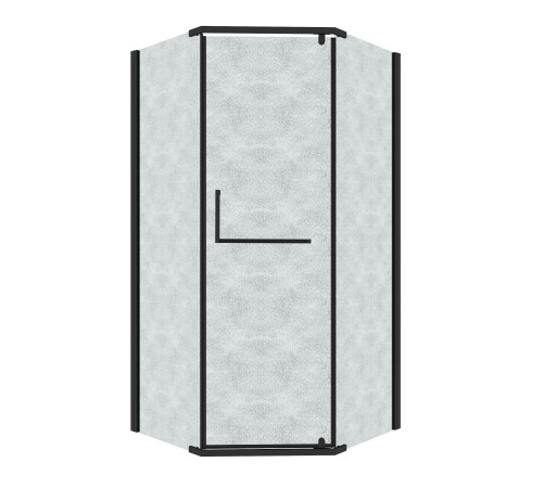 Душевое ограждение Grossman Pragma 302.K33.03.1010.21.02 (100х100х195) трапеция,распашная,черный матовый,стекло шиншилла