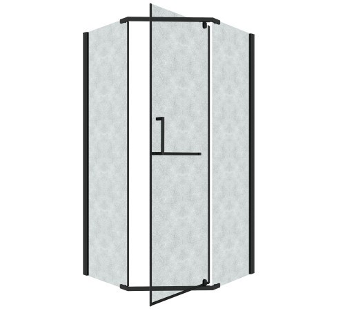 Душевое ограждение Grossman Pragma 302.K33.03.1010.21.02 (100х100х195) трапеция,распашная,черный матовый,стекло шиншилла