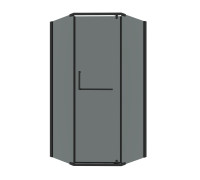 Душевое ограждение Grossman Pragma 302.K33.03.1010.21.10 (100х100х195) трапеция,распашная,черный матовый,стекло тонированное