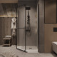 Душевое ограждение Grossman Pragma 302.K33.03.9090.42.00 (90х90х195) трапеция,распашная,графит сатин,стекло прозрачное