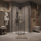Душевое ограждение Grossman Pragma 302.K33.03.9090.42.00 (90х90х195) трапеция,распашная,графит сатин,стекло прозрачное
