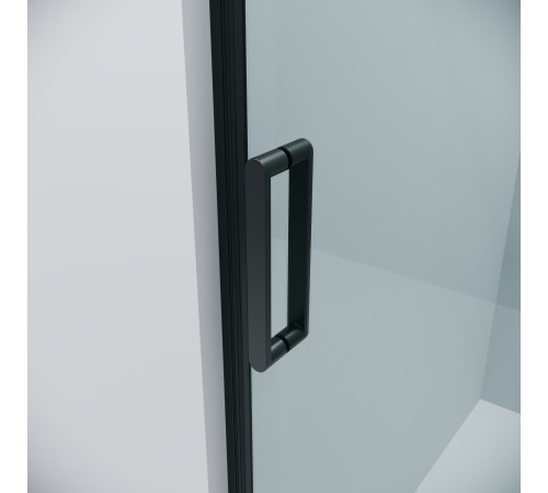 Дверь в нишу Grossman Classic 100.K33.04.110.21.00 (110х195) черный матовый,стекло прозрачное,раздвижная