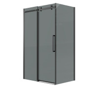 Душевое ограждение Grossman Classic 100.K33.04.110.21.10-200.K33.04.100.21.10 (110х100х195) раздвижная,черный матовый,стекло тонированное