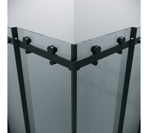 Душевое ограждение Grossman Classic 300.K33.04.8080.21.00 (80х80х195) квадрат,раздвижная,черный матовый,стекло прозрачное