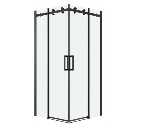 Душевое ограждение Grossman Classic 300.K33.04.8080.21.00 (80х80х195) квадрат,раздвижная,черный матовый,стекло прозрачное