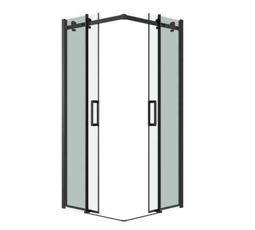 Душевое ограждение Grossman Classic 300.K33.04.8080.21.00 (80х80х195) квадрат,раздвижная,черный матовый,стекло прозрачное