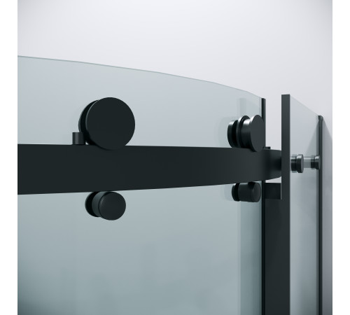 Душевое ограждение Grossman Classic 301.K33.04.9090.21.00 (90х90х195) четверть круга,раздвижная,черный матовый,стекло прозрачное