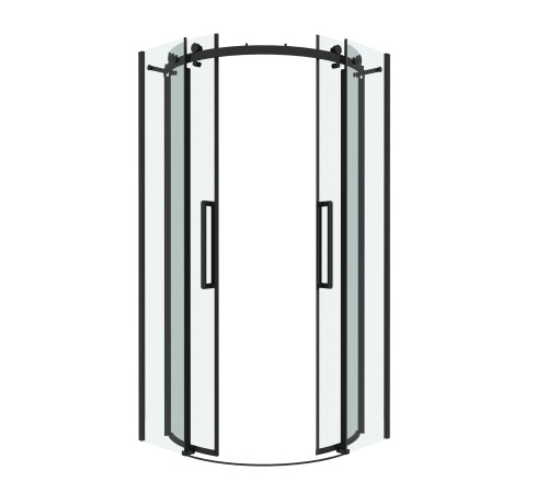 Душевое ограждение Grossman Classic 301.K33.04.9090.21.00 (90х90х195) четверть круга,раздвижная,черный матовый,стекло прозрачное