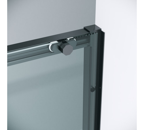 Дверь в нишу Grossman Style 100.K33.05.130.21.00 (130х195) черный матовый,стекло прозрачное,раздвижная