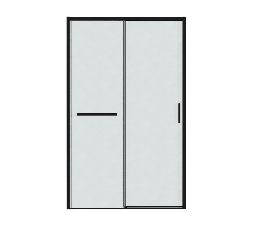 Дверь в нишу Grossman Style 100.K33.05.100.21.02 (100х195) черный матовый,стекло шиншилла,раздвижная