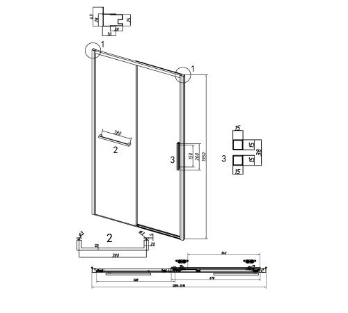 Дверь в нишу Grossman Style 100.K33.05.130.21.02 (130х195) черный матовый,стекло шиншилла,раздвижная