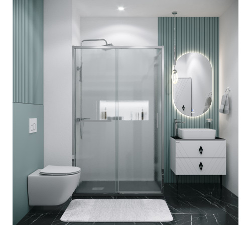 Боковая стенка Grossman Style 200.K33.05.100.10.02 (100х195) хром,стекло шиншилла