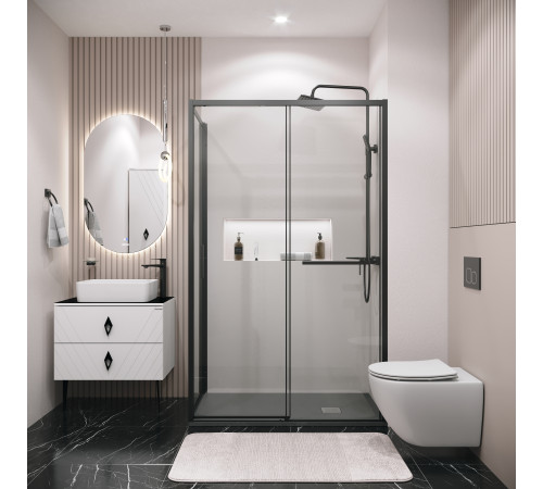 Боковая стенка Grossman Style 200.K33.05.90.21.00 (90х195) черный матовый,стекло прозрачное