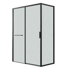 Душевое ограждение Grossman Style 100.K33.05.130.21.02-200.K33.05.70.21.02 (130х70х195) раздвижная(левая),черный матовый,стекло шиншилла
