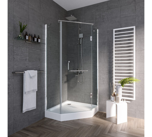 Душевое ограждение Grossman Classic GR-8090 (90х90х185) трапеция,распашная