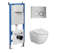 Комплект 3 в 1: Grossman инсталляция 900.K31.01.000+клавиша 700.K31.01.110.110 хром матовый+унитаз GR-4411SQ