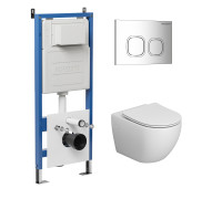 Комплект 3 в 1: Grossman инсталляция 900.K31.01.000+клавиша 700.K31.02.100.100 хром глянцевый+унитаз GR-4411S