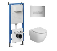 Комплект 3 в 1: Grossman инсталляция 900.K31.01.000+клавиша 700.K31.03.110.110 хром матовый+унитаз GR-4411SQ