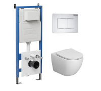 Комплект 3 в 1: Grossman инсталляция 900.K31.01.000+клавиша 700.K31.04.01M.01M белый матовый+унитаз GR-4411S