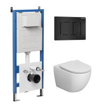 Комплект 3 в 1: Grossman инсталляция 900.K31.01.000+клавиша 700.K31.04.21M.21M черный матовый+унитаз GR-4411S