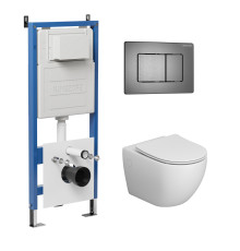 Комплект 3 в 1: Grossman инсталляция 900.K31.01.000+клавиша 700.K31.04.42M.42M графит сатиновый+унитаз GR-4411SQ