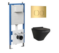 Комплект 3 в 1: Grossman инсталляция 900.K31.01.000+клавиша 700.K31.02.300.300 золото глянцевый+унитаз GR-4440BMS