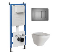 Комплект 3 в 1: Grossman инсталляция 900.K31.01.000+клавиша 700.K31.04.42M.42M графит сатиновый+унитаз GR-4440S