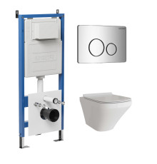 Комплект 3 в 1: Grossman инсталляция 900.K31.01.000+клавиша 700.K31.05.10M.10M хром глянцевый+унитаз GR-4440S