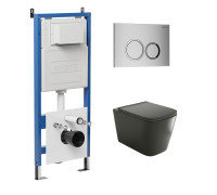 Комплект 3 в 1: Grossman инсталляция 900.K31.01.000+клавиша 700.K31.01.110.110 хром матовый+унитаз GR-4441BMS