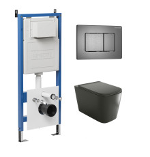 Комплект 3 в 1: Grossman инсталляция 900.K31.01.000+клавиша 700.K31.04.42M.42M графит сатиновый+унитаз GR-4441BMS