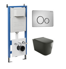 Комплект 3 в 1: Grossman инсталляция 900.K31.01.000+клавиша 700.K31.05.12M.12M хром сатиновый+унитаз GR-4441BMS