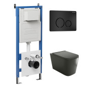 Комплект 3 в 1: Grossman инсталляция 900.K31.01.000+клавиша 700.K31.05.21M.21M черный матовый+унитаз GR-4441BMS