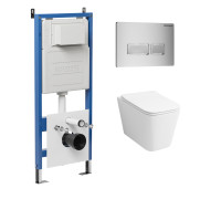 Комплект 3 в 1: Grossman инсталляция 900.K31.01.000+клавиша 700.K31.03.110.110 хром матовый+унитаз GR-4441S